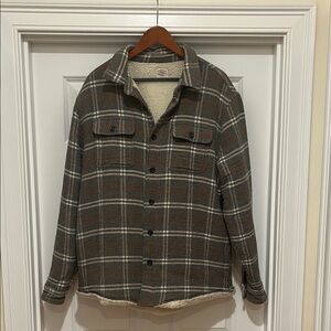 Faherty Cream Sherpa Jacket flannel